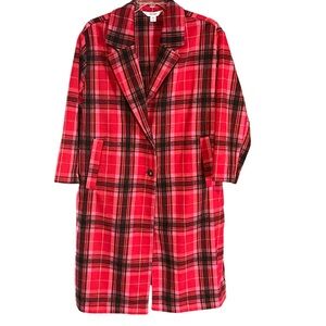 Old Navy Plaid Tartan Trench Coat Jacket Women’s XL Petite NWT
